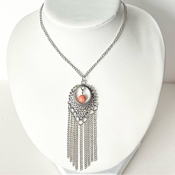 Vintage Paparazzi Jewelry Set Necklace 32โ And Tassle Earrings - Picture 2 of 7